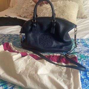 Tory Burch Navy Blue Satchel